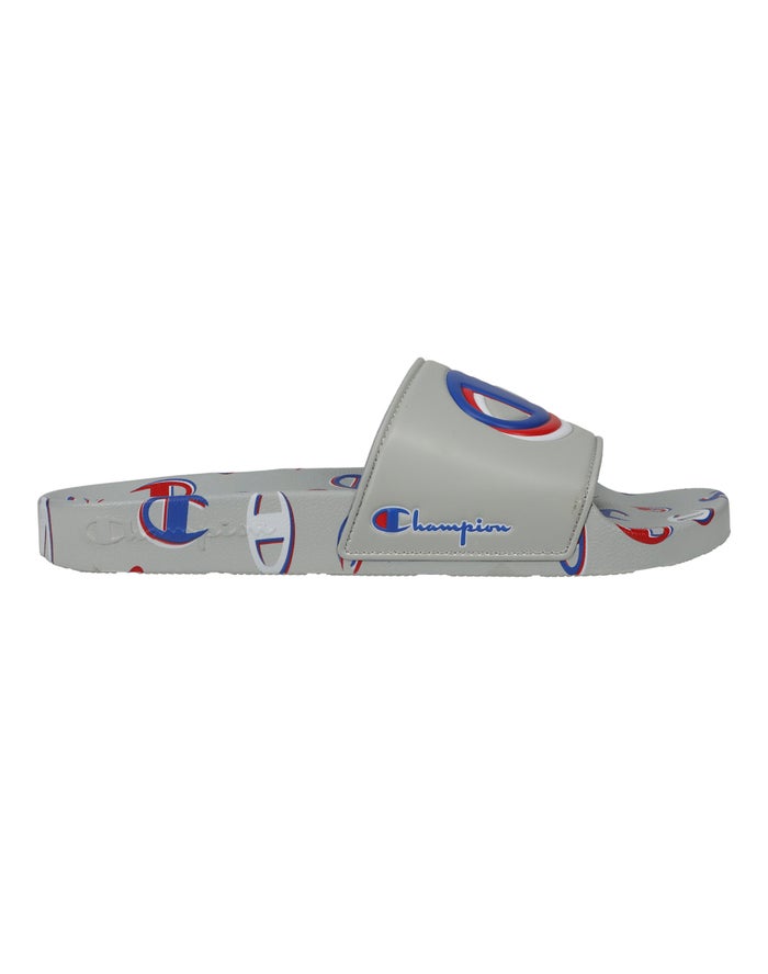 Champion Mens Slides NZ - Ipo 3peat Grey ( 8519-EBXMV )